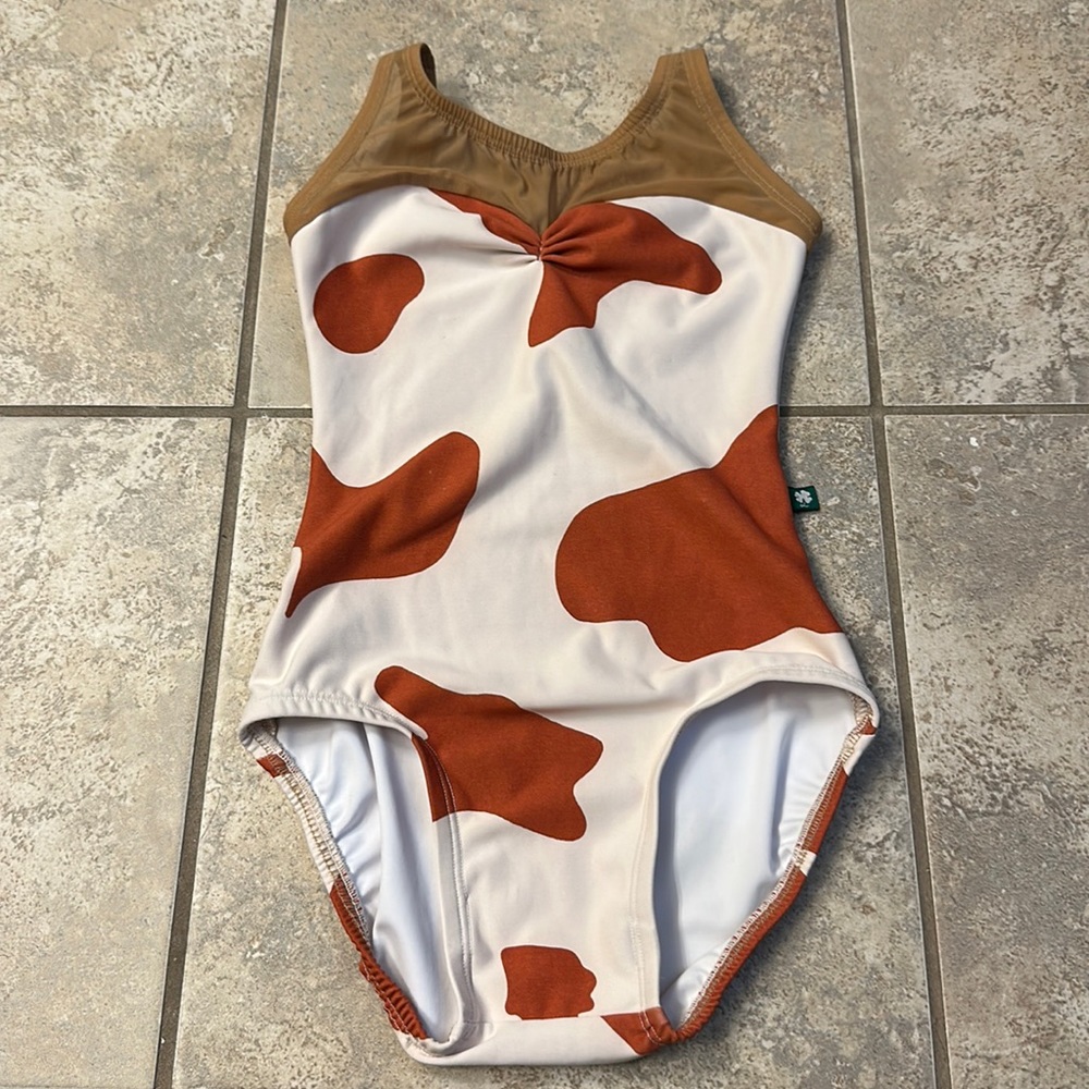 Luckyleo Dancewear Cow Print Leopard Sz XXS (child 8)